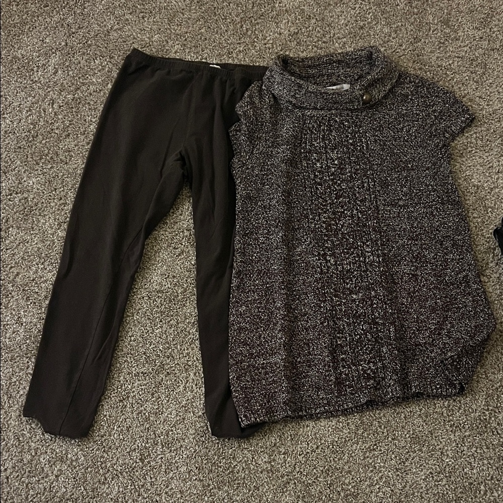 Stylish Brown and White Women's Pants & Top Set